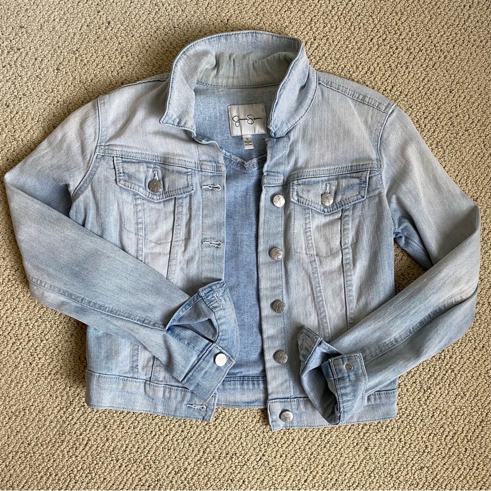 Jessica Simpson Light Wash Cropped Denim Jacket
